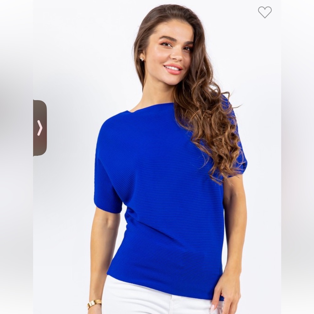 Fancy Fashion Royal Blue stretch knit top